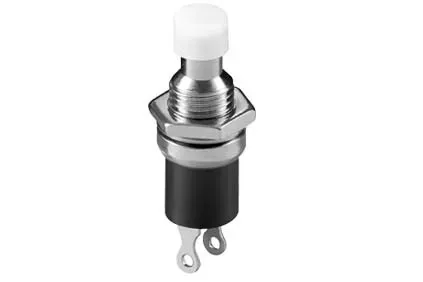 T.E.G. Drukschakelaar 1x Maak Wit 250V drukknop 6mm