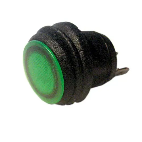 T.E.G. wipschakelaar inbouw 1x aan/uit groen 12V LED IP65