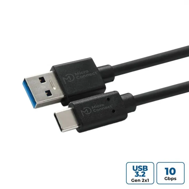 Microconnect USB-C naar USB-A kabel 1m 10Gbps