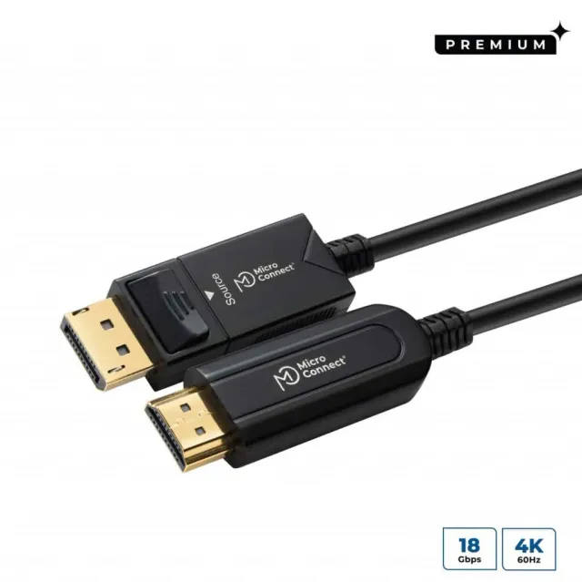 Microconnect Premium DisplayPort-HDMI kabel 30m glasvezel