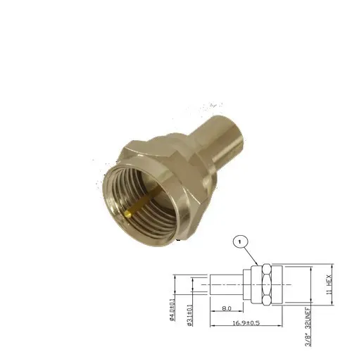 T.E.G. F Crimp Stekker Male RG174 RG316 Coax