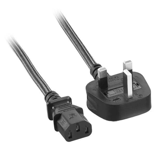 CableMod ModMesh stroomkabel C13 UK stekker 2m zwart