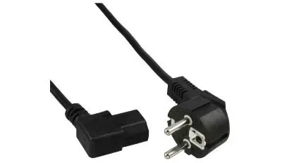 T.E.G. Schuko haaks naar C13 haaks kabel 1.0m zwart