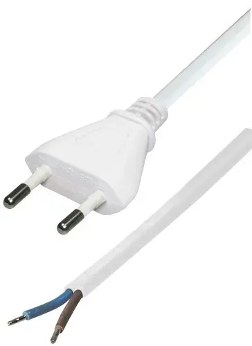 T.E.G. netsnoer eurostekker gestript 1.5m wit