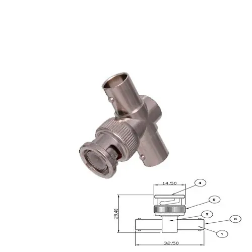 T.E.G. BNC T-Splitter met Terminator 50 Ohm