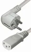 T.E.G. netsnoer haakse Schuko naar C13 2m wit