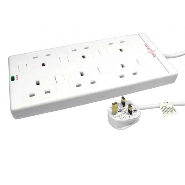 Microconnect 6-voudig UK stekkerdoos 2m met schakelaar