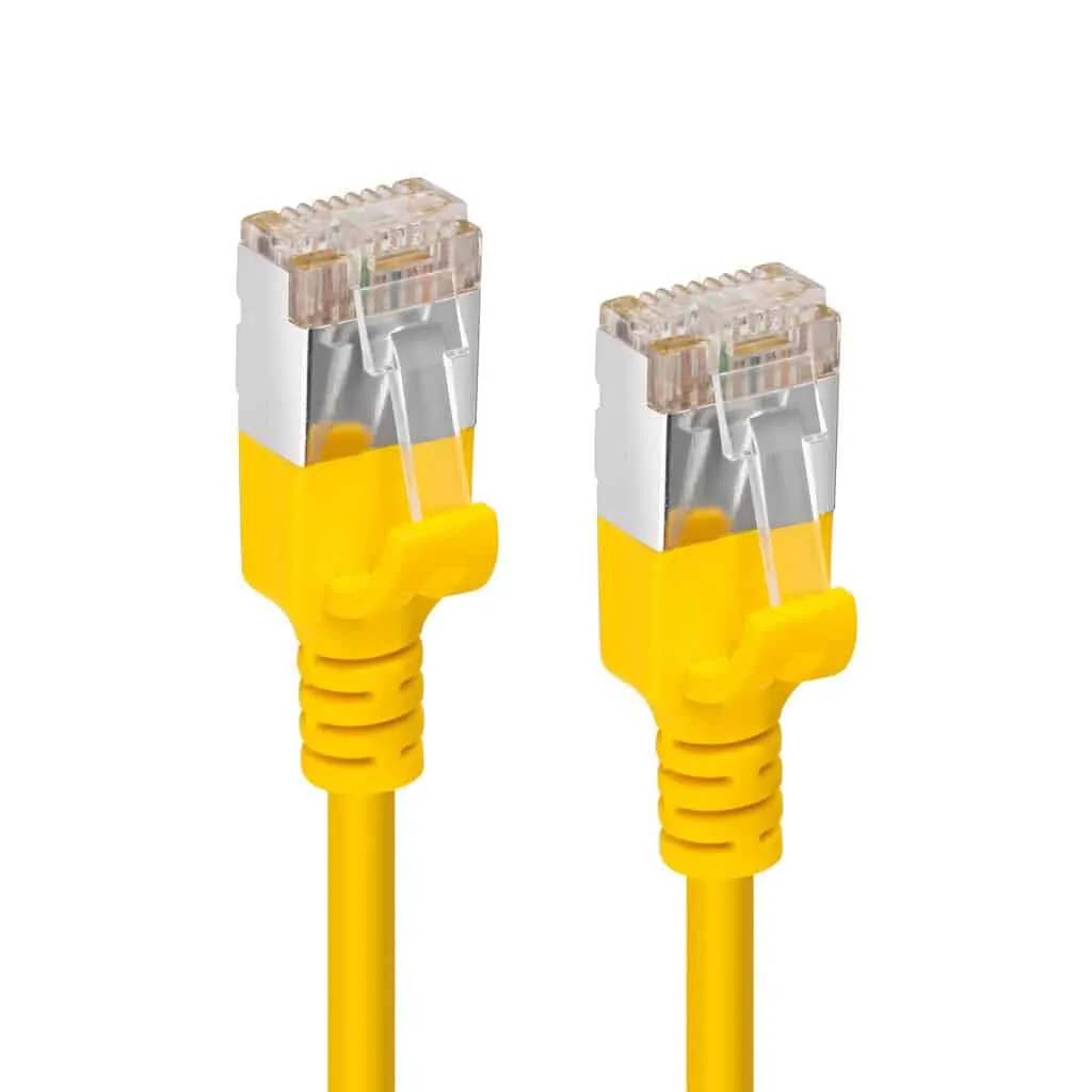 MicroConnect CAT6A U-FTP Slim netwerkkabel 0,25m geel
