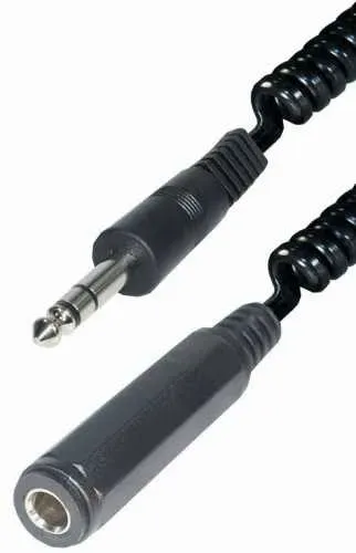 T.E.G. 6,3mm verlengkabel spiraal stereo 5m