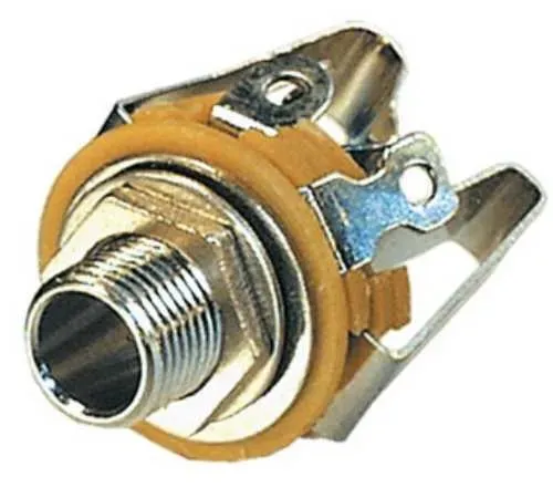 T.E.G. 6,3mm stereo chassisdeel open schakelaar