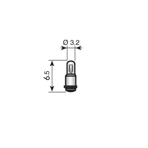T.E.G. Midget lampje T1 6V 70mA met flens