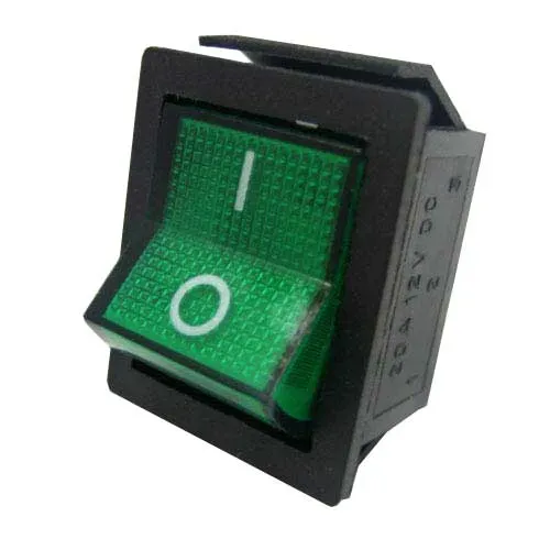 T.E.G. wipschakelaar inbouw 2x aan/uit groen 250V met lampje