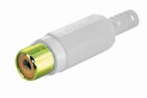T.E.G. Cinch stekker female wit verguld connector