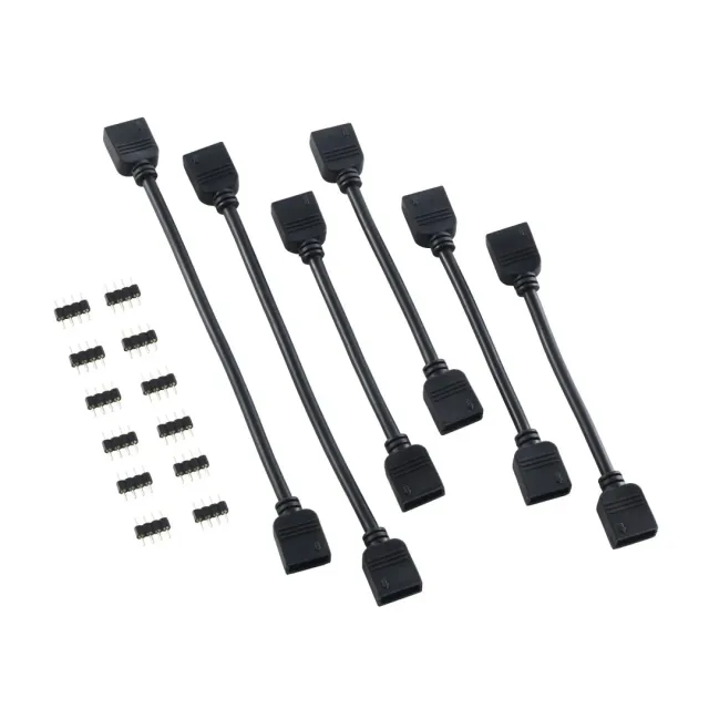 CableMod 4-Pin LED Extension Cable Kit verlengkabel zwart 6-delig RGB