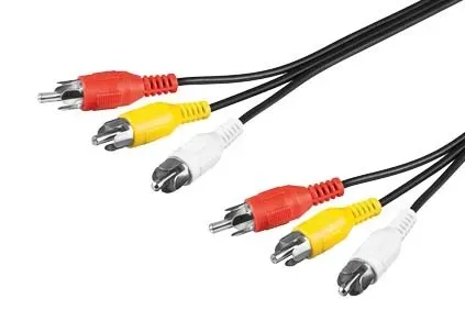 T.E.G. 3x Cinch Audiokabel 10m Verguld Los