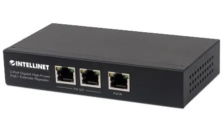 T.E.G. PoE+ versterker 2-poort 25W gigabit 10/100/1000