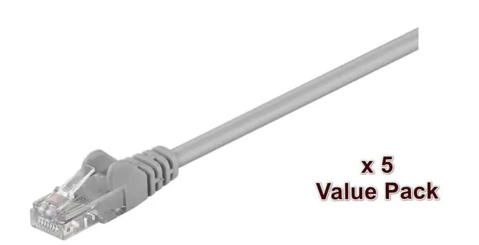 Microconnect CAT5e U/UTP netwerkkabel 15m grijs 5 stuks
