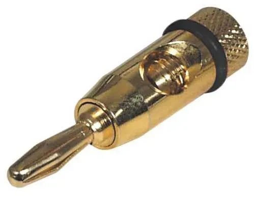T.E.G. 4mm banaanstekker verguld zwart schroef