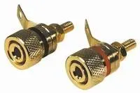T.E.G. Banaanstekkerbus 4mm verguld rood chassis