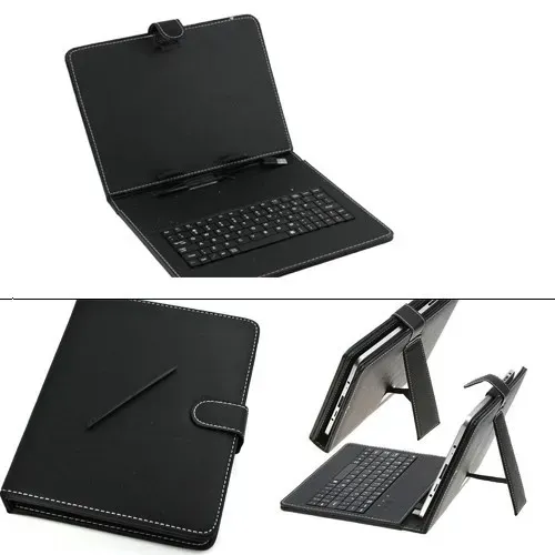 T.E.G. 9.7 inch tablethoes zwart met micro-usb toetsenbord