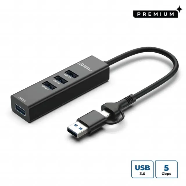 Microconnect Premium USB 3.0 hub 4-poorts 0,15m