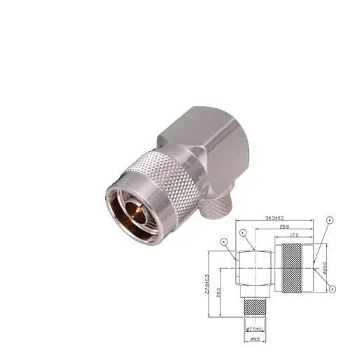 T.E.G. N crimp plug male haaks RG142/223/400