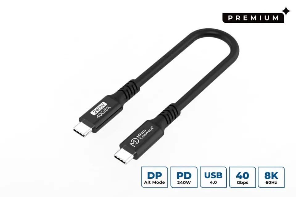 Microconnect Premium USB-C kabel 0,15m 240W 40Gbps