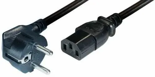 T.E.G. haaks netsnoer schuko C13 1,5m zwart