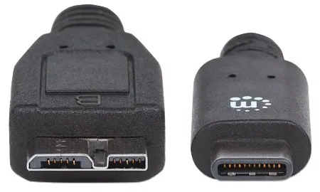 T.E.G. USB-C naar Micro-B kabel 2m zwart Gen2