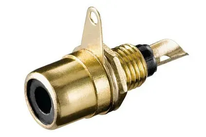 T.E.G. cinch chassisdeel zwart verguld audio