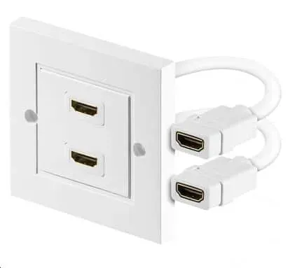 Microconnect HDMI wandcontactdoos wit 2-poort 4K