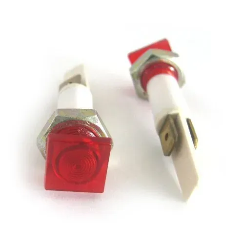 T.E.G. controlelamp 12V vierkant rood
