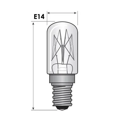 T.E.G. E14 lampje 220V 5W 32x14mm per stuk