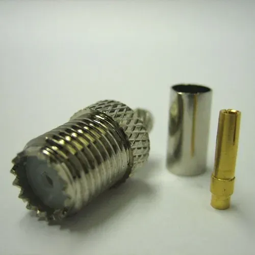 T.E.G. Mini-UHF female plug krimp connector