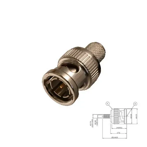 T.E.G. BNC crimp plug male RG59-62 100 stuks coax