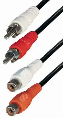 T.E.G. cinch verlengkabel 2x M/2x F 2,5m stereo