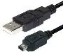 T.E.G. USB-A naar mini-USB kabel 2 m zwart 4-pin