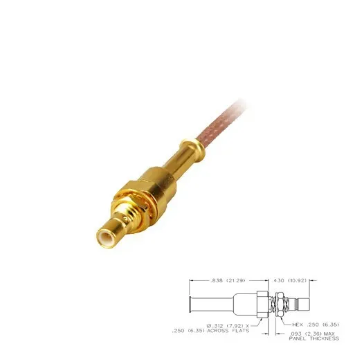 T.E.G. SMB Female Chassisdeel Connector RG174-316 crimp