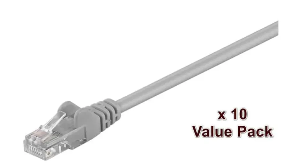 Microconnect CAT5e platte netwerkkabel 0,5m grijs 10 stuks