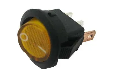 T.E.G. mini wipschakelaar 1x aan/uit geel 250V