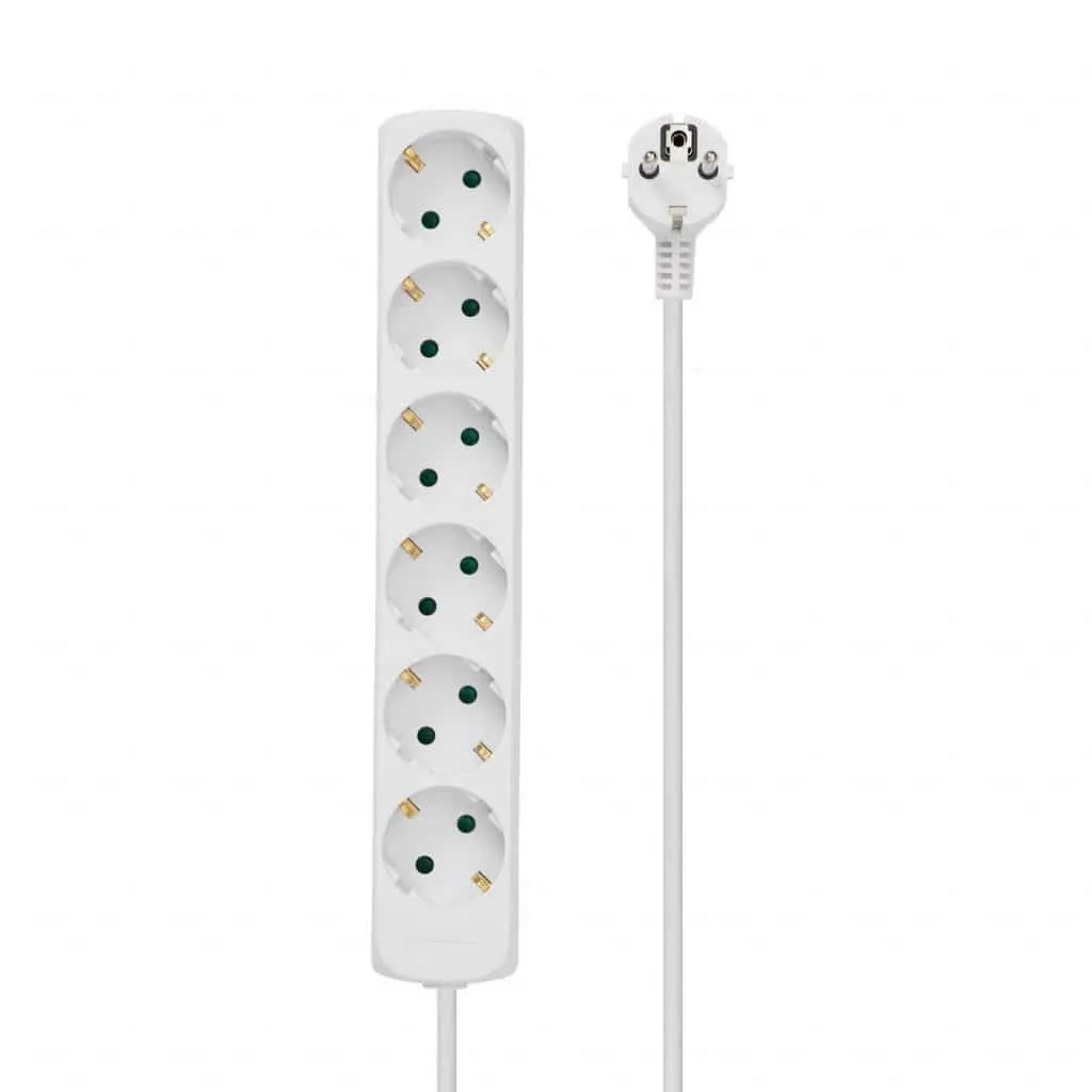 Microconnect GRU0065WA stekkerdoos 6-voudig 5m wit