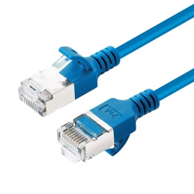 Microconnect Cat6a netwerkkabel U-FTP Slim 0,25m blauw