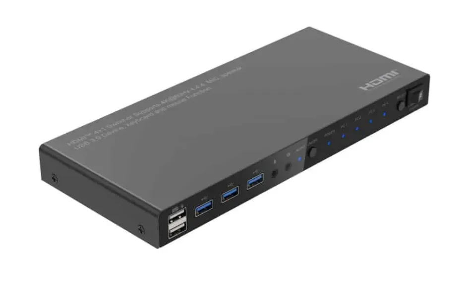 Microconnect HDMI KVM switch 4x1 4K 60Hz USB 3.0