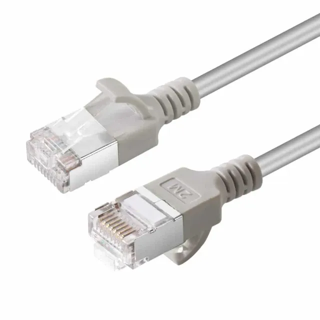 MicroConnect CAT6A netwerkkabel 1m grijs slim