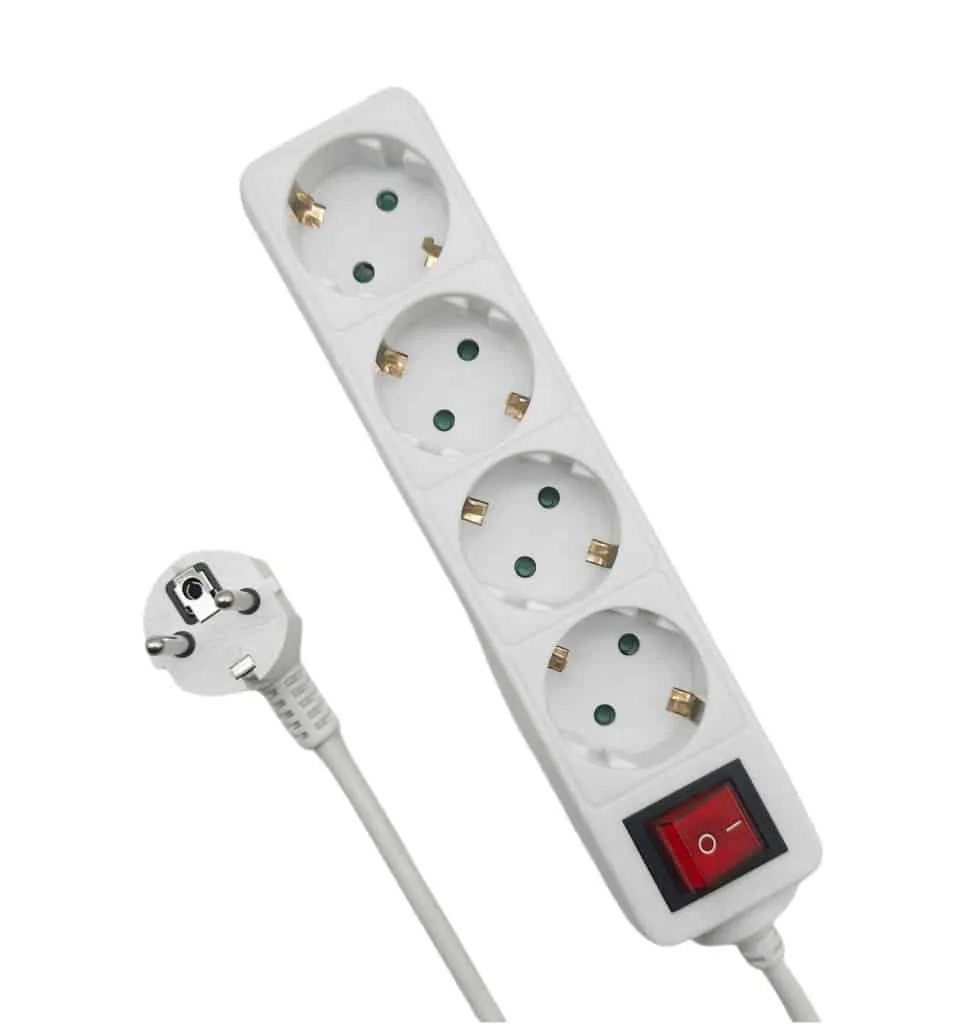 Microconnect stekkerdoos 4-voudig schuko 5m wit met schakelaar