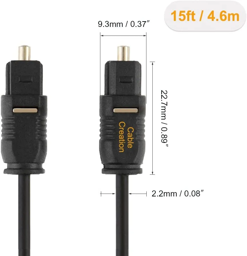 CableCreation Optische audio kabel Toslink 4,5m surround