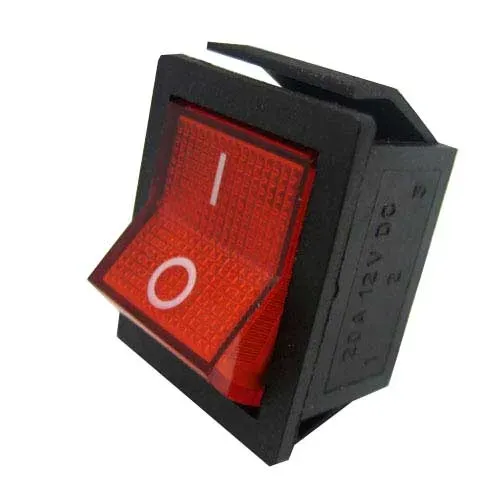 T.E.G. wipschakelaar inbouw 12V 20A rood 2x aan/uit