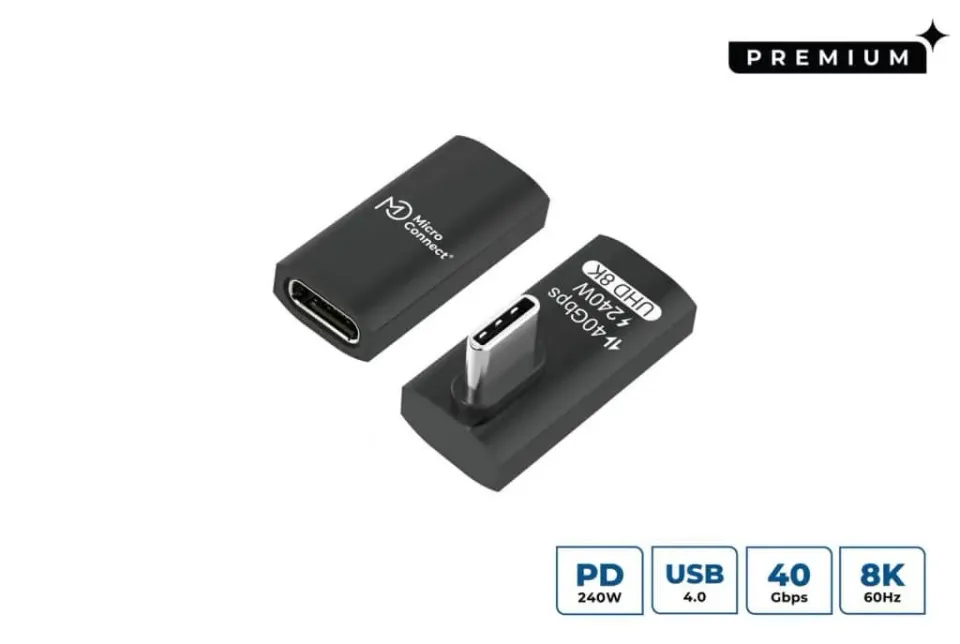 Microconnect Premium USB-C haakse adapter 240W 40Gbps