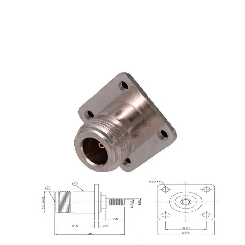 T.E.G. N chassisdeel female vierkant voor RG58 kabel