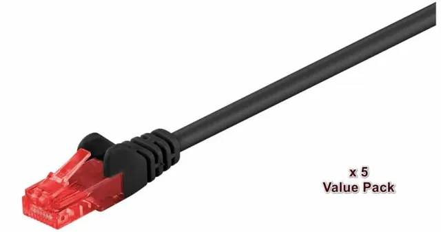Microconnect CAT6 U/UTP netwerkkabel 15m zwart 5-pack